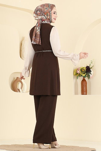 moda selvim طقم بني 2876SLK540 - Thumbnail
