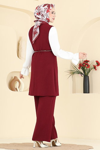 moda selvim Combined 2876SLK540 Burgundy - Thumbnail