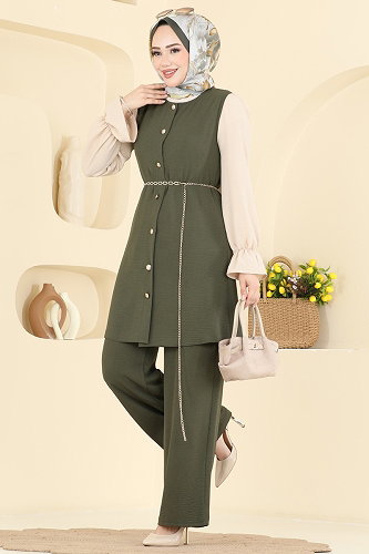 moda selvim طقم اخضر عفني 2876SLK540 - Thumbnail