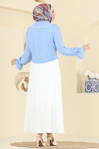 moda selvim طقم أزرق فاتح & سكري 2877SLK540 - Thumbnail