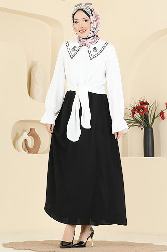 moda selvim Combined 2877SLK540 Black&Ecru - Thumbnail