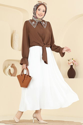 moda selvim Combined 2877SLK540 Brown&Ekru - Thumbnail
