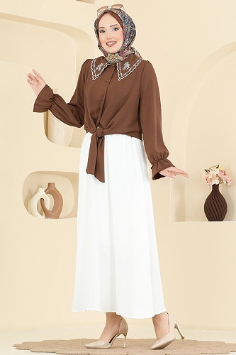 moda selvim Combined 2877SLK540 Brown&Ekru - Thumbnail