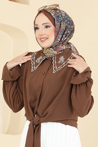 moda selvim Combined 2877SLK540 Brown&Ekru - Thumbnail