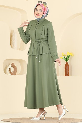 moda selvim طقم أخضر عشبي 2879SLK540 - Thumbnail