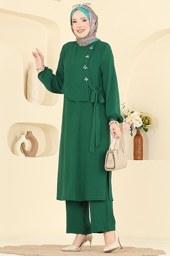 moda selvim طقم زيتي 2883SLK540 - Thumbnail