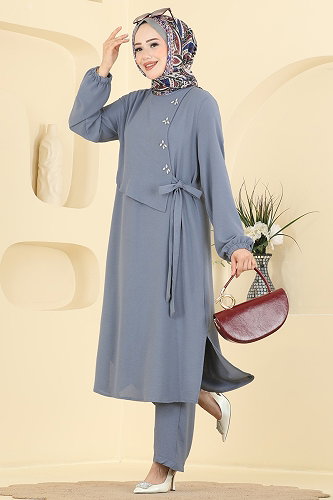 moda selvim طقم رمادي 2883SLK540 - Thumbnail