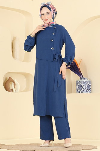 moda selvim طقم ازرق 2883SLK540 - Thumbnail