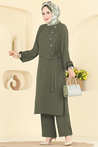 moda selvim طقم أخضر عفني فاتح 2883SLK540 - Thumbnail