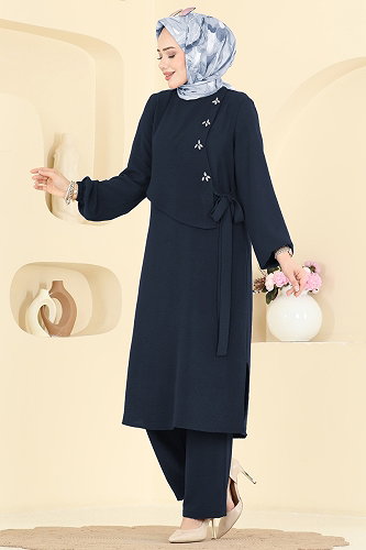 moda selvim طقم كحلي 2883SLK540 - Thumbnail