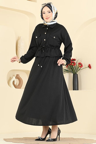 moda selvim طقم أسود 2887SLK540 - Thumbnail