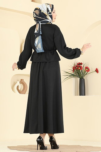 moda selvim طقم أسود 2887SLK540 - Thumbnail