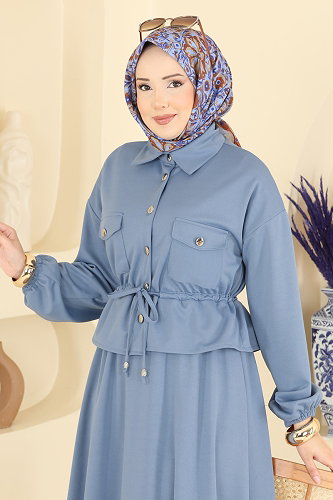 moda selvim طقم أزرق 2887SLK540 - Thumbnail
