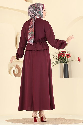 moda selvim Combined 2887SLK540 Burgundy - Thumbnail