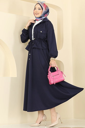 moda selvim طقم كحلي 2887SLK540 - Thumbnail