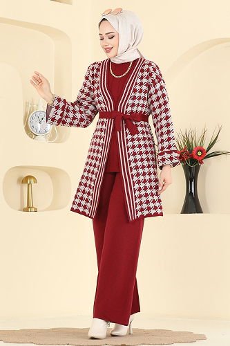 moda selvim طقم خمري 2893KLB1050 - Thumbnail