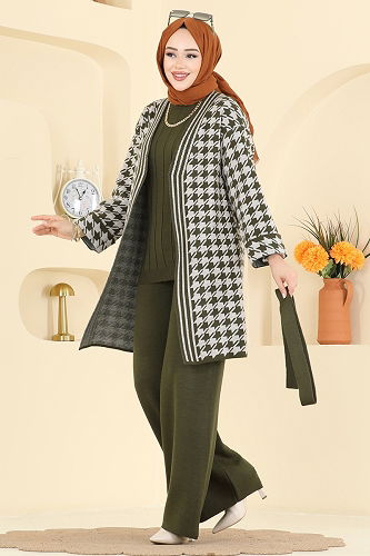 moda selvim طقم اخضر عفني 2893KLB1050 - Thumbnail