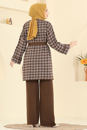 moda selvim طقم بني فاتح 2893KLB1050 - Thumbnail