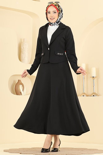 moda selvim طقم أسود 2896SLK540 - Thumbnail