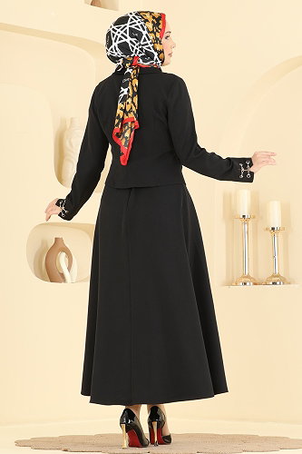 moda selvim طقم أسود 2896SLK540 - Thumbnail