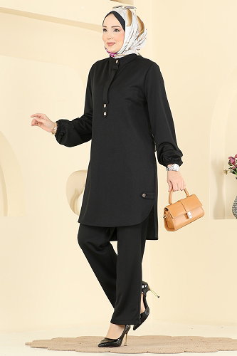 moda selvim طقم أسود 2897SLK540 - Thumbnail