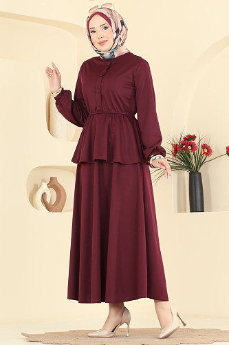 moda selvim طقم خمري 2899SLK540 - Thumbnail