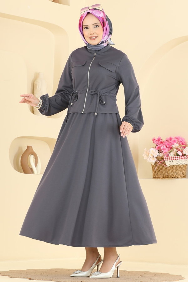 Modaselvim الاطقم طقم رمادي غامق 2901SLK540