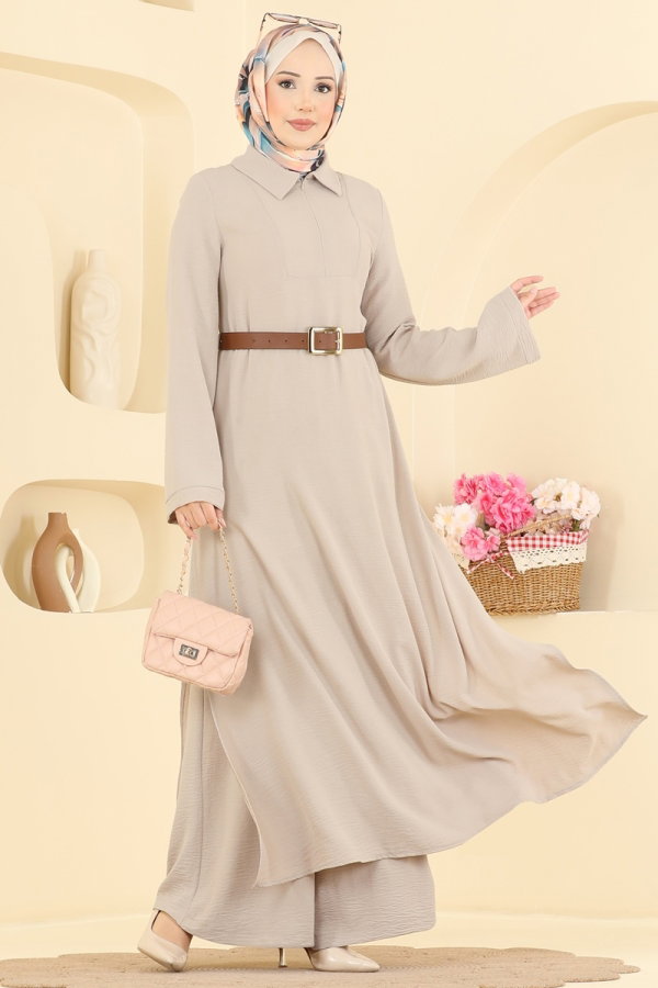 Modaselvim Hijab Combinations Combined 2906SLK540 Stone
