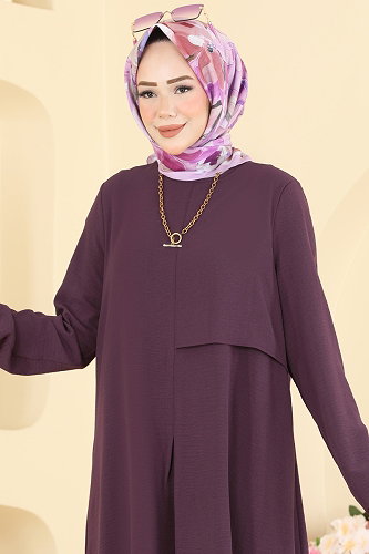 moda selvim طقم ليلكي غامق 2907SLK540 - Thumbnail