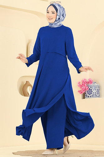 moda selvim طقم نيلي 2907SLK540 - Thumbnail