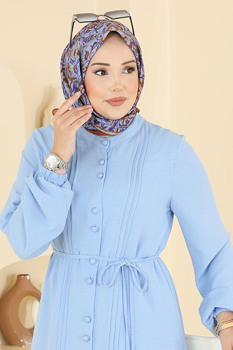 moda selvim Combined 2908SLK540 Baby Blue & Navy Blue - Thumbnail