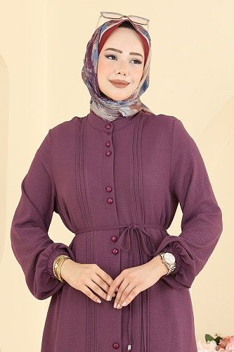 moda selvim Combined 2908SLK540 Dark Lilac & Black - Thumbnail