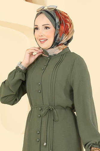 moda selvim طقم أخضر عفني و بيج 2908SLK540 - Thumbnail