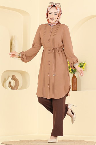 moda selvim طقم لاتيه وبني 2908SLK540 - Thumbnail