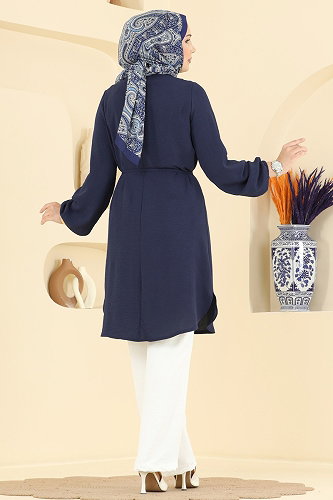 moda selvim طقم كحلي وسكري 2908SLK540 - Thumbnail