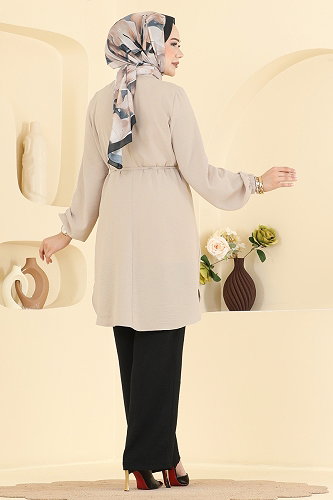 moda selvim طقم بيج واسود 2908SLK540 - Thumbnail