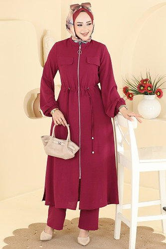 moda selvim Combined 2911SLK540 Burgundy - Thumbnail