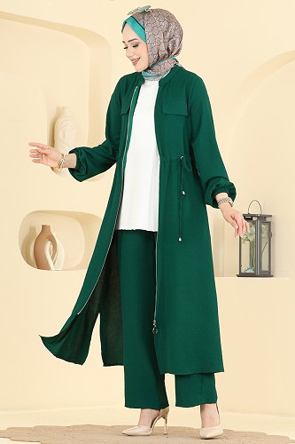 moda selvim طقم زيتي 2911SLK540 - Thumbnail