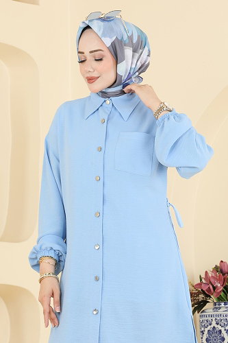 moda selvim Combined 2912SLK540 Baby Blue & Navy Blue - Thumbnail