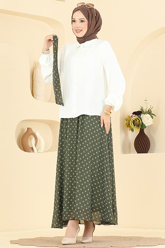 moda selvim طقم اخضر عفني 2914SLK540 - Thumbnail