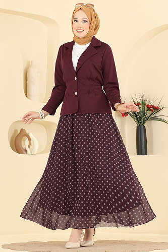 moda selvim Combined 2917SLK540 Burgundy - Thumbnail