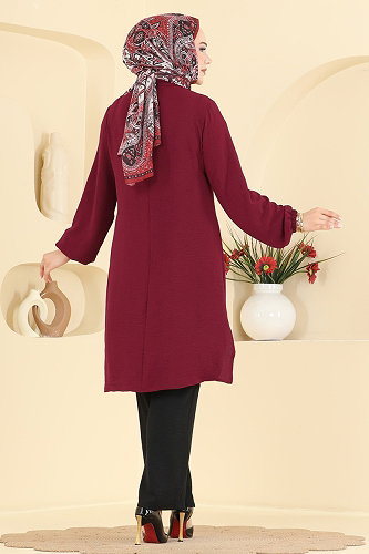 moda selvim Combined 2918SLK540 Burgundy & Black - Thumbnail