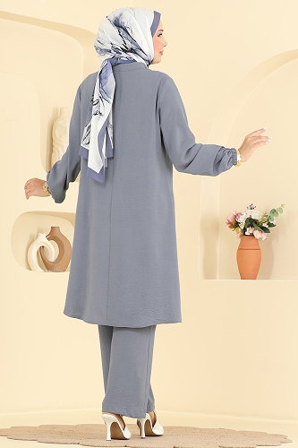 moda selvim طقم رمادي 2918SLK540 - Thumbnail