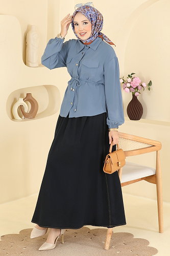 moda selvim Combined 2921SLK540 Blue & Dark Navy - Thumbnail