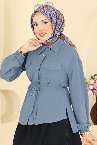 moda selvim طقم أزرق & كحلي غامق 2921SLK540 - Thumbnail