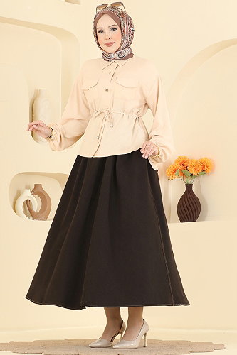 moda selvim طقم بيج وبني 2921SLK540 - Thumbnail