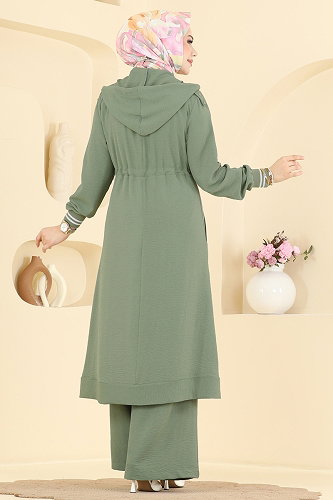 moda selvim طقم أخضر عشبي 2923SLK540 - Thumbnail