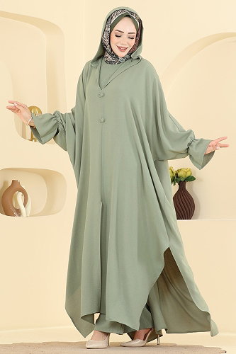 moda selvim طقم أخضر عشبي 2925SLK540 - Thumbnail