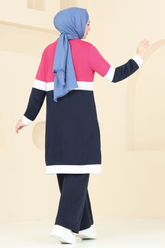 moda selvim Combined 292DVL817 Fuchsia&Navy Blue - Thumbnail