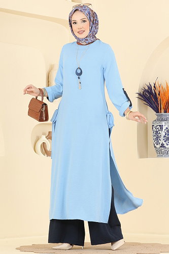moda selvim طقم أزرق فاتح &كحلي 2930SL432 - Thumbnail